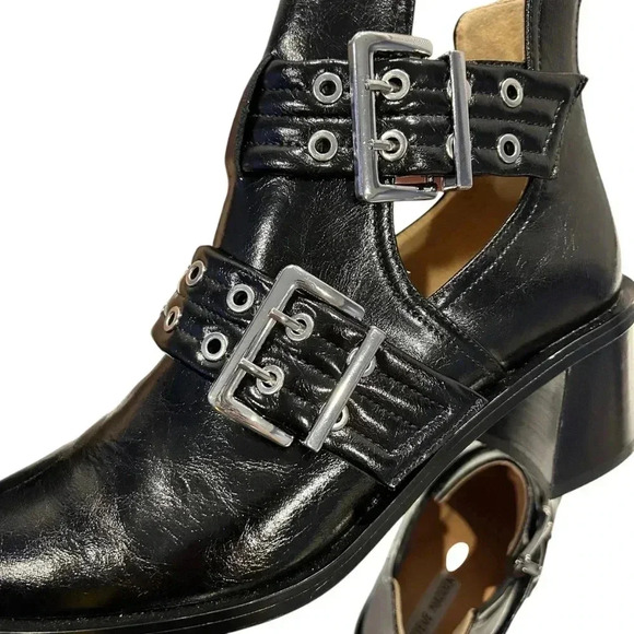 Steve Madden Grazia Pointed Toe Moto Bootie Black Size 10 - Picture 6 of 14